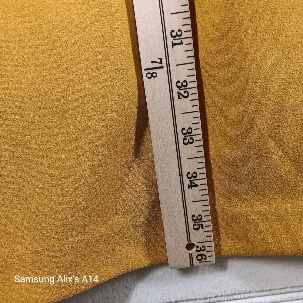 Calvin Klein Dress Women Sz 4 Mustard Crepe Bow Retro Glam Royal Secretary $134 - Picture 7 of 9
